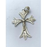 Stunning silver filigree crucifix, 4.5cm approx marked 925 silver