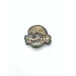 WW2 Waffen SS Deaths Head Skull badge. Maker Marked for Desch & Son.