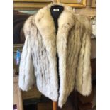 Vintage Arctic Wolf Fur Coat, 72cm back seam length size 14