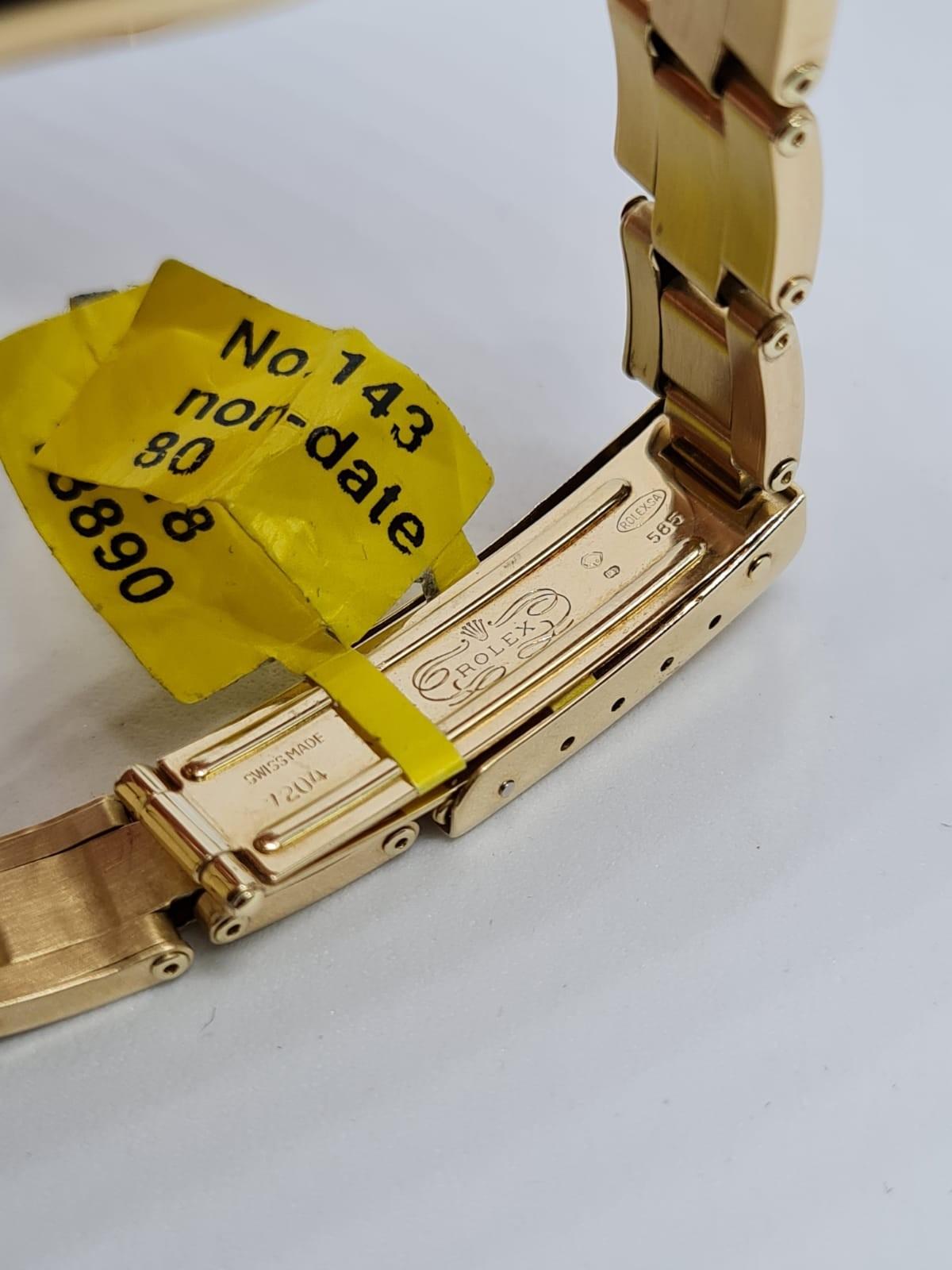 Rolex 14ct All Gold Ladies Watch Factory Dial White. 1980 Model. 26mm diameter. Come with box, no - Image 4 of 4