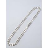 Heavy sterling silver curb chain, weight 65g and 50cm long approx