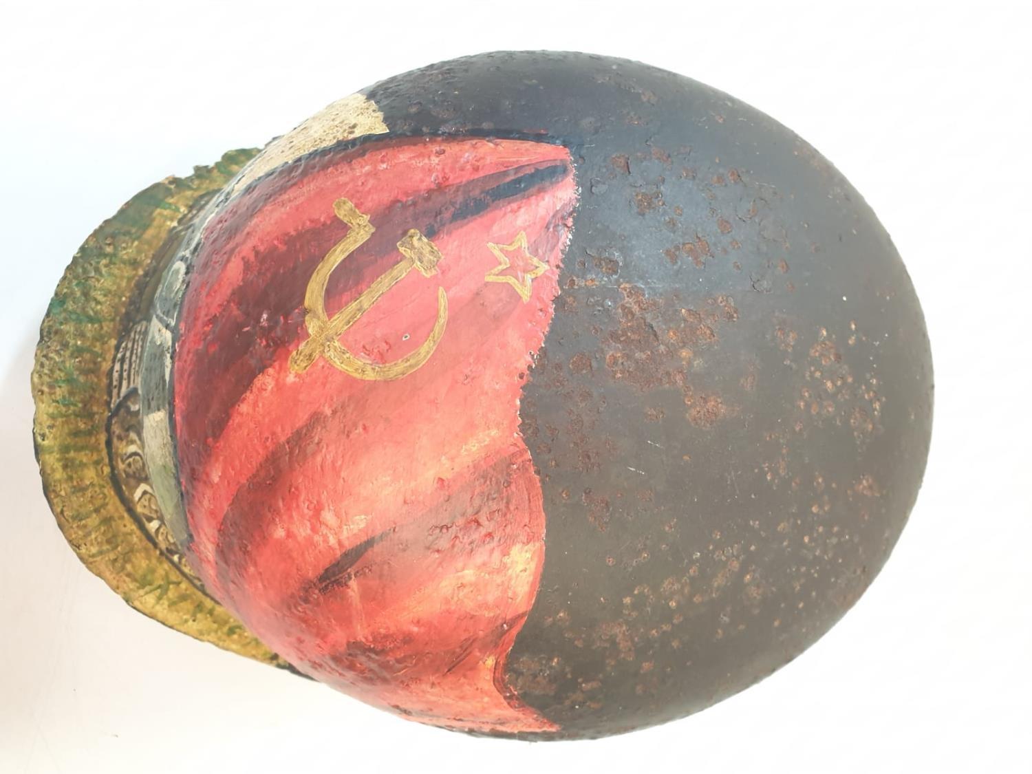 WW2 Eastern Front Relic German M40 Helmet with post War memorial painting - Image 9 of 13