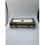 Victorian Anglo-Indian ivory trinket box, 26x10cm some age related marks