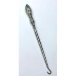 Silver Handled Edwardian Button Hook, Having Clear Hallmark for Birmingham 1907, 8.5 Inches