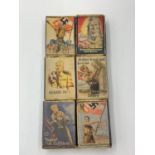 6 x Hitler Youth Match Boxes with contents. As sold by members of the HJ on street corners to