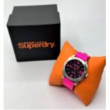 SUPERDRY PINK DIAL AND STRAP WATCH BRAND NEW WITH BOX SYL115P