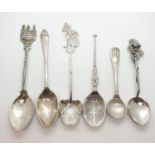 6 x silver assorted SPOONS. 60g