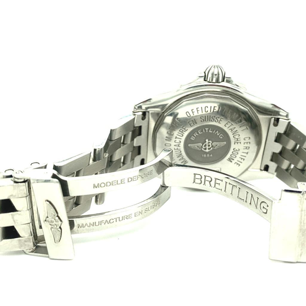 Breitling Galactic Automatic Chronometer Original Factory Diamond Set Bezel and Dial. Mother Of - Image 5 of 10