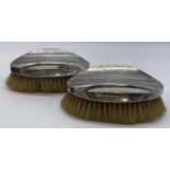 Pair of silver GROOMING BRUSHES circa 1890's. 13.5 x 9cm