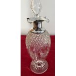 Antiques Cut Glass and Silver Decanter, Clear Hallmark for Silver showing James Deakin & Sons