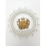 Coronation (1953) ASH TRAY with gilded Coat of Arms.