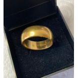 22ct Gold Ring Full UK Hallmark for London 22ct Gold. 96 grams approx. Size Q.