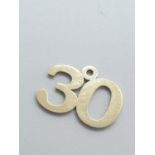 9CT Y/G "30" PENDANT/CHARM