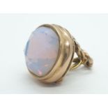 9ct moonstone seal charm, weight 8.6g