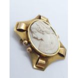 15ct cameo brooch, weight 9g