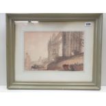 Framed watercolour painting Tower Bridge at the "End of the Day" by Pat Jobson.