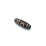 Tibetan Zee agate bead, 28g weight and 5cm long approx