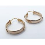 9ct gold earrings, weight 2.2g