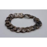 Silver chunky mans bracelet, weight 63g & length 18cm