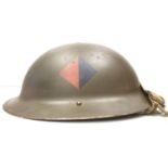 WW2 Royal Artillery Helmet with Anti Air Craft Unit Insignia.