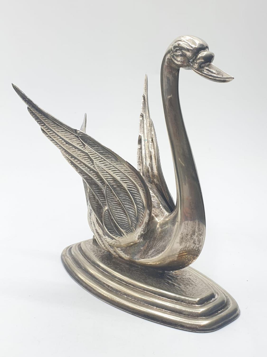 Silver BRANDY WARMER in the form of a swan. 290g - Image 2 of 4