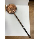 Copper Victorian Bed WARMING PAN. 110cm in length.