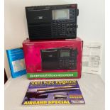 Vintage short wave band radio receiver and recorder complete with original box and receipt. To