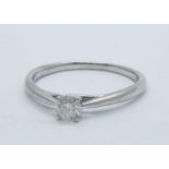 9K Gold Ring with 0.25K Diamond Solitaire 1.6g. Size M