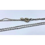 Silver Snake PENDANT on a silver chain. 24.3g 72cm.