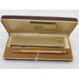 Cross 14ct gold plated pen with 2 pen purses in original box