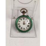 Antique Lady's POCKET WATCH with painted enamel and guilloche case. A/F