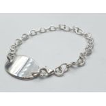 Sterling silver oval tag bracelet 10g