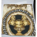 A large Chinese silk scarf/shawl in the style of Versace. Unused in original bag. Dimensions: 180