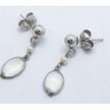 14ct moonstone drop earrings