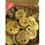 Large quantity of Antique / vintage POCKET WATCH MOVEMENTS etc. For spares or repair. A/F