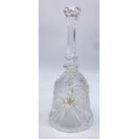 Lead crystal HAND BELL. Made in Western Germany. 20 cm tall x 8 cm wide.