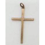 9ct gold cross classic shape, 3x2cm and 1.5g approx