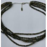Four Row Labradorite Gemstone Beaded Necklace, length 50cm