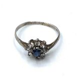 Silver blue and white stone RING. 1.2g Size M