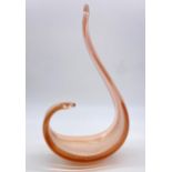 Contemporary shaped glass ornament, height 24cm & width 13cm