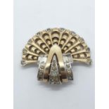 Vintage art deco style clip in yellow and white metal