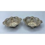 2 silver bonbon dishes made in Birmingham 1901, weight 80g