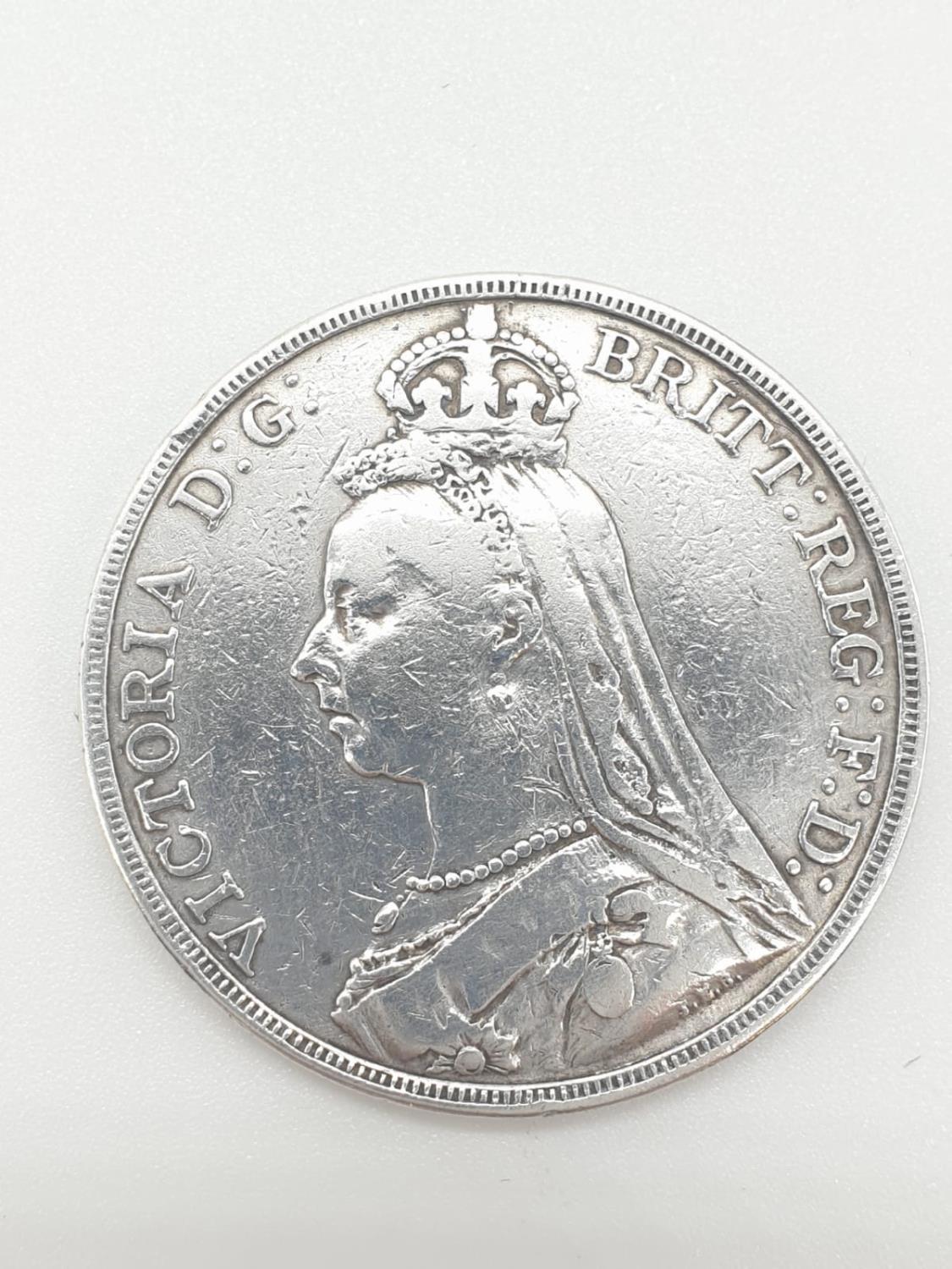 Silver Victorian CROWN 1891. Fine/Very fine condition. Having clear definition and bold wording. The - Image 2 of 3