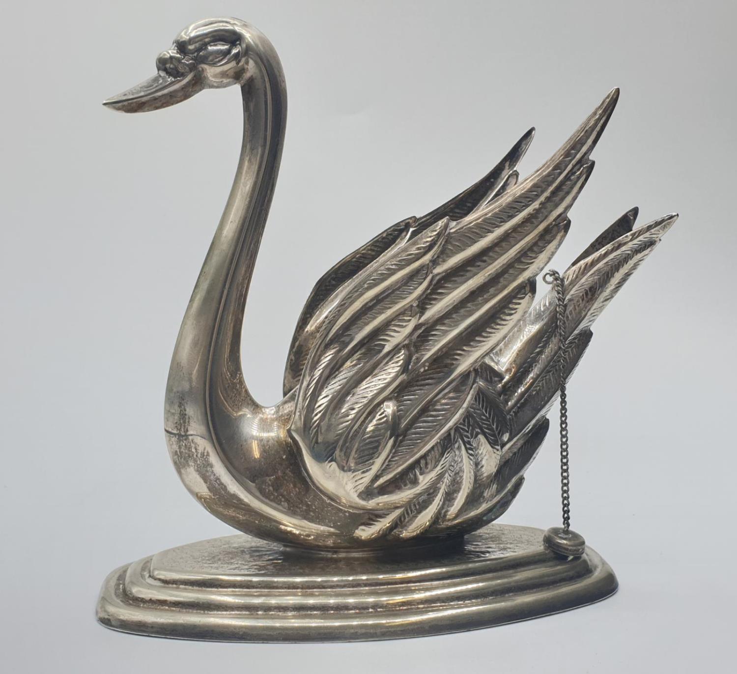 Silver BRANDY WARMER in the form of a swan. 290g