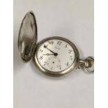 Vintage silver full HUNTER POCKET WATCH. Working order but the case is faulty. The latch part had
