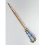 14ct Cartier solid gold and enamel, diamond and jade LETTER OPENER. 99.1g