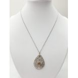 Rose Diamond PENDANT on 38cm chain. 6.5g