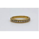 18ct gold 1/2 Eternity RING with diamonds. 3.8g Size N