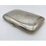 Silver cigarette case with clear hallmark Birmingham 1901, weight 168.4g & 13.5x19cm
