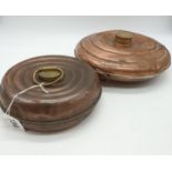 Pair of Copper and Brass FEET WARMERS. 25cm diameter, 19cm.